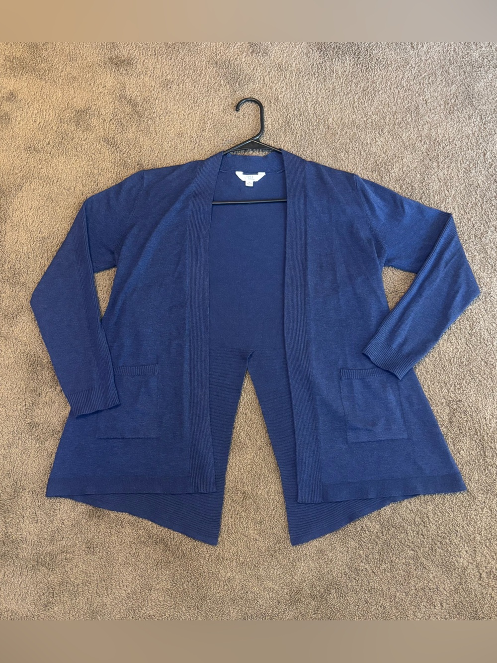 Time and Tru Blue Open Front Cardigan Sweater Women’s Medium (8-10) Lightweight